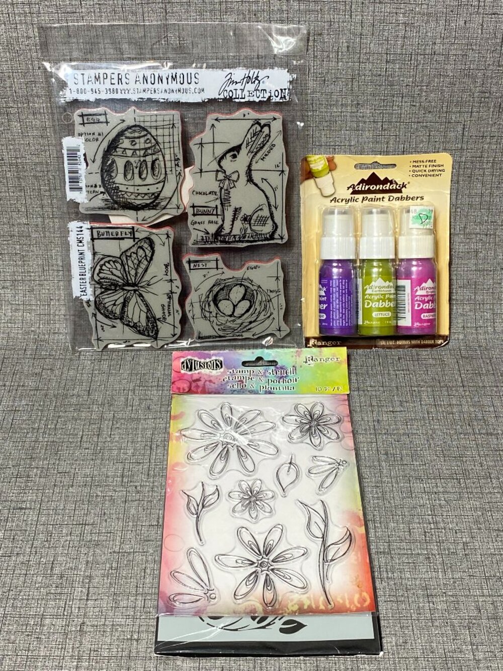NEW Tim Holtz Stampers Anonymous Rubber Stamps Set CMS 144 Easter Blueprint Lot